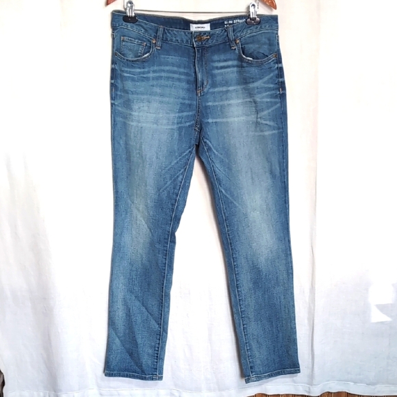 Sonoma Medium Light Wash Slim Straight Jeans Midrise Size 14 - Picture 1 of 7